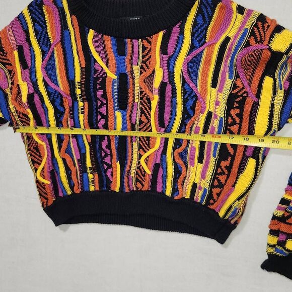 Forever 21 Womens Size Medium Retro Multi Colored Crew Neck Long Sleeve Sweater - Picture 5 of 8